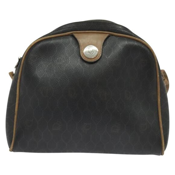 DIOR Honeycomb Canvas Shoulder Bag Pvc Leather Black - Picture 2 of 12